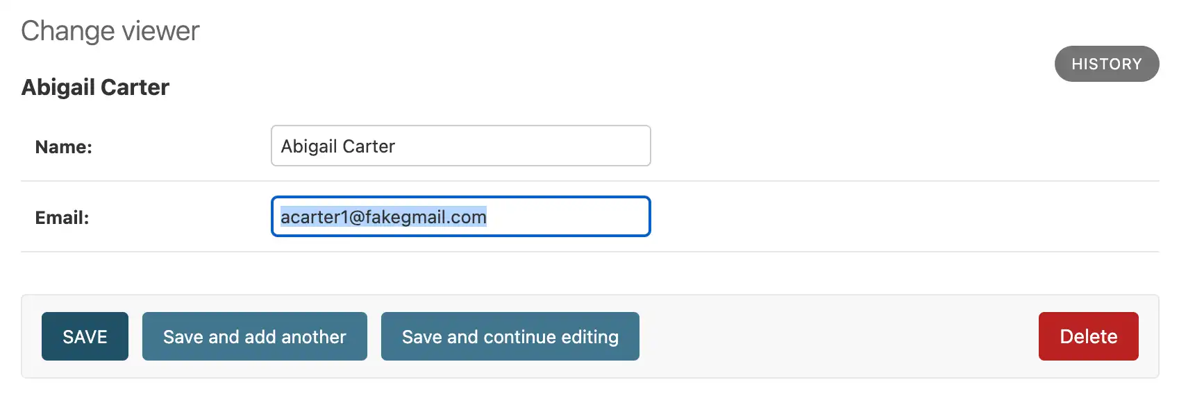 The updated email address of your viewer.